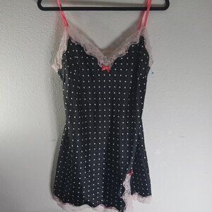 Victorias secret size large black and pink slip /nightgown dress